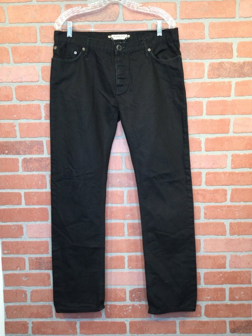 Burberry London Mens Steadman Jeans 34R Black 100% Cotton Made In Turkey 34x31